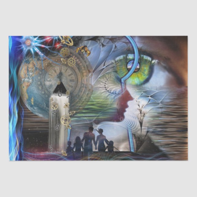 Seda Papel de envolvimiento gráfico visionario ilustrad (Anverso)