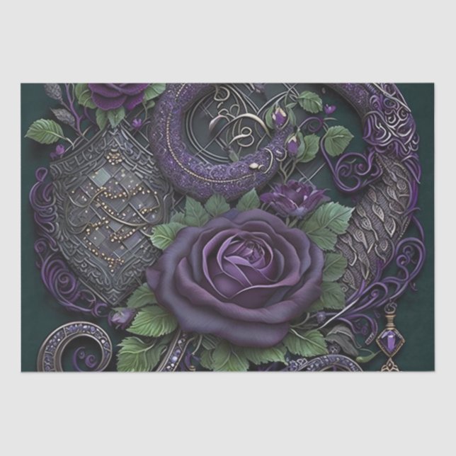 Seda Papel de envolvimiento morado de Snake Celtic Knot (Anverso)