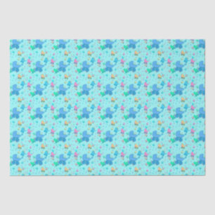 Seda Papel de envolvimiento para rollos azules para beb