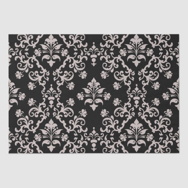 Seda Papel de envolvimiento rosa y negro vintage (Anverso)