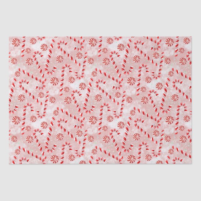 Seda Papel de envolvimiento rosado Candy Cane (Anverso)