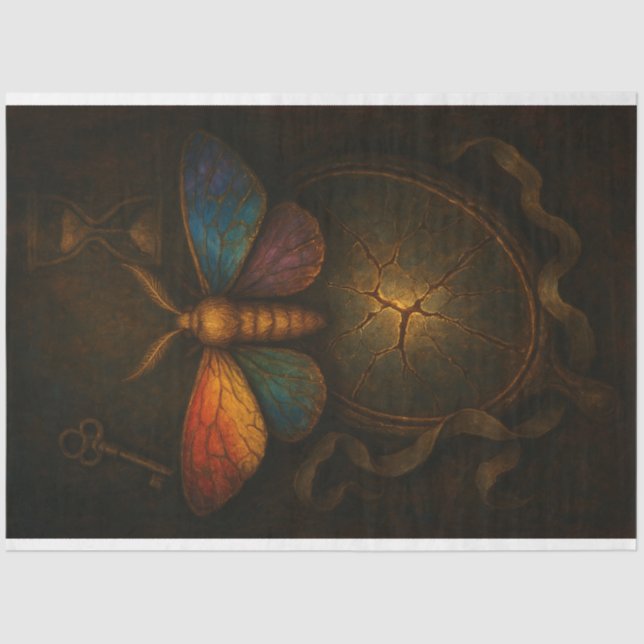 Seda Papel de espejo y desconchado de la Moda (Anverso)