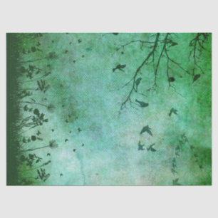 Seda Papel de exposición de arte de la silueta verde