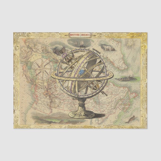 Seda Papel de exposición de mapas del mundo de estilo v (Anverso)