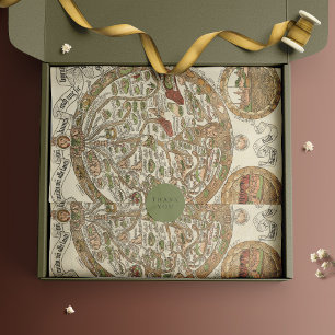 Seda Papel de exposición del Mapa Mundial de Woodcut de