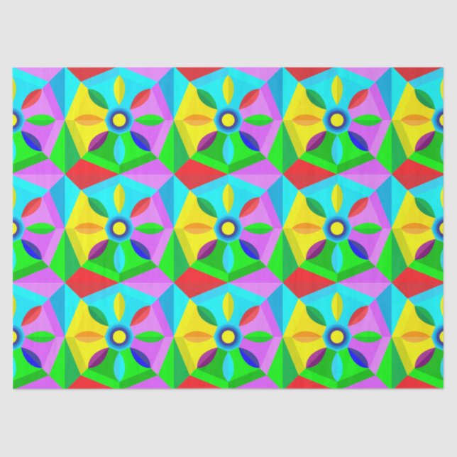 Seda papel de flores de estrella clásica (Anverso)