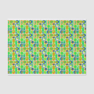 Seda Papel de fondo retro gracioso - azul verde naranja