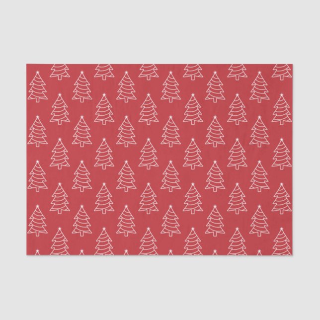 Seda Papel de fondo rojo oscuro del árbol de Navidad (Anverso)