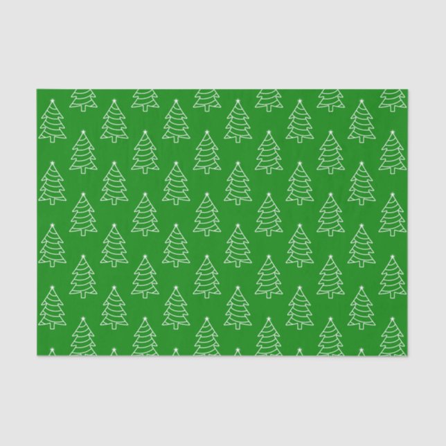 Seda Papel de fondo verde del árbol de Navidad (Anverso)