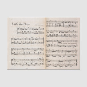 Seda Papel de guardería de vintage Música Pequeña Biya 