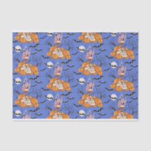 Papel de Halloween, calabazas, calaveras y murciél