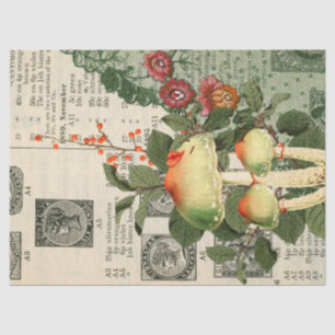 Seda Papel de impresión de periódico floral de hongos v