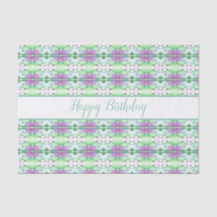 Seda Papel de impresión morado floral Verde azulado y l