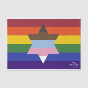 Seda Papel de la bandera del orgullo judío inclusivo