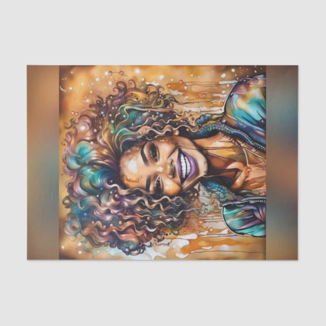 Seda Papel de la cama de la cama de aceite de ebono rad (Anverso)