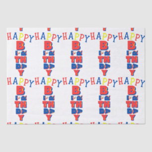 Seda Papel de la mezcla de colores de cumpleaños feliz