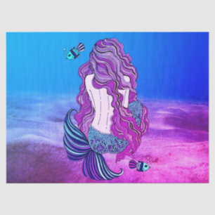 Seda Papel de la sirena en el tejido marino