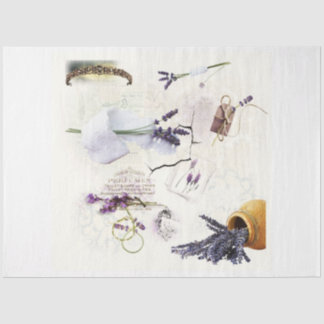 Seda papel de lavanda y desenlace de encaje