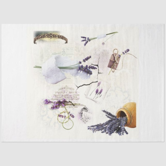 Seda papel de lavanda y desenlace de encaje (Anverso)