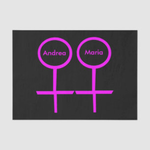 Seda Papel de los amantes del Personalizable de Lesbian