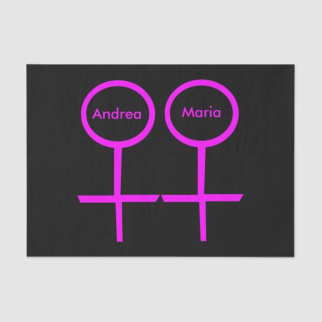 Seda Papel de los amantes del Personalizable de Lesbian (Anverso)