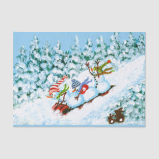 Seda Papel de los muñecos de nieve del navidad