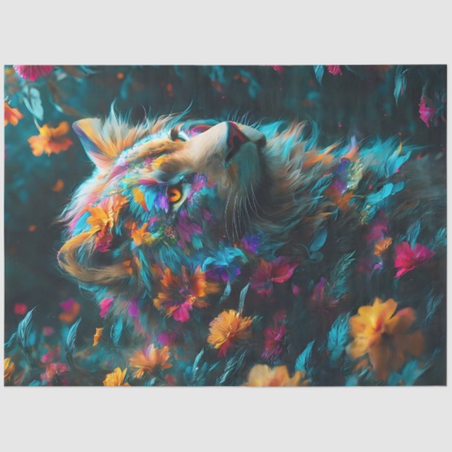 Seda Papel de los tejidos de los leones (Anverso)