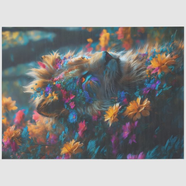 Seda Papel de los tejidos de los leones (Anverso)