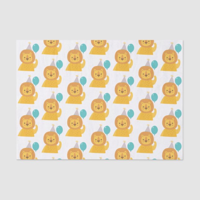 Seda Papel de los tejidos de los leones de cumpleaños (Anverso)