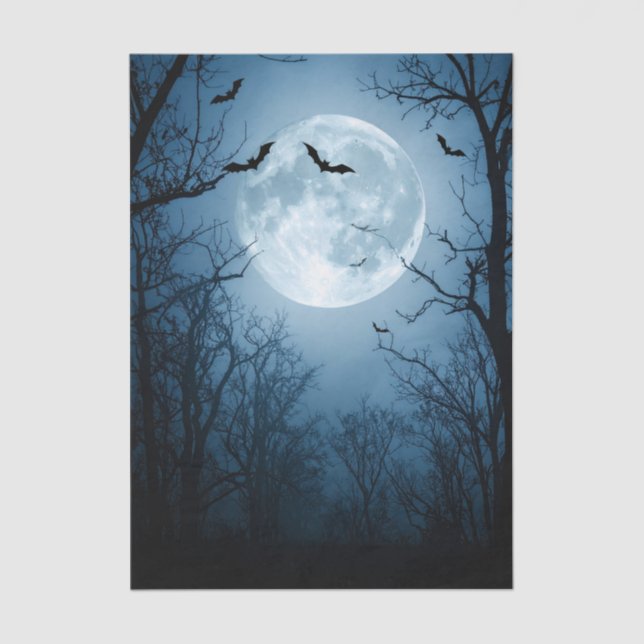 Seda Papel de melodía Haunly Moonlight Halloween Decoup (Anverso)