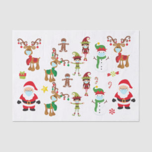 Seda Papel de navidades 2020 Máscara de cara Santa Rina