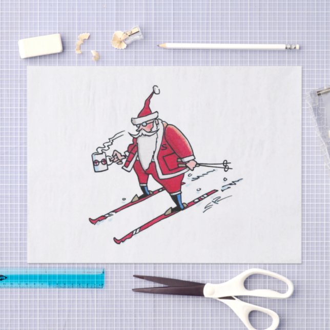 Seda Papel de papel de papel de esquiar de Santa (Artesanía)