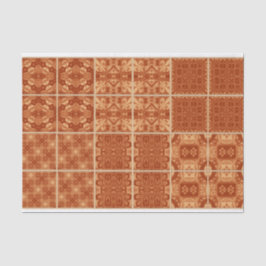 Seda Papel de papel de tejido de tejas rojas, naranjas 