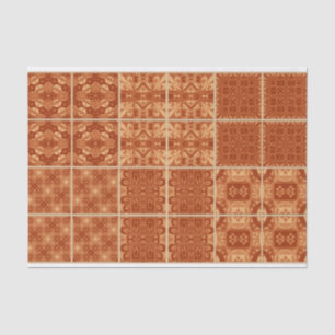 Seda Papel de papel de tejido de tejas rojas, naranjas 