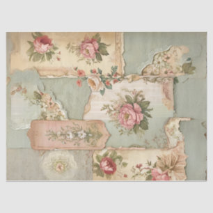 Seda Papel de papel de vintage y de deshielo de flores