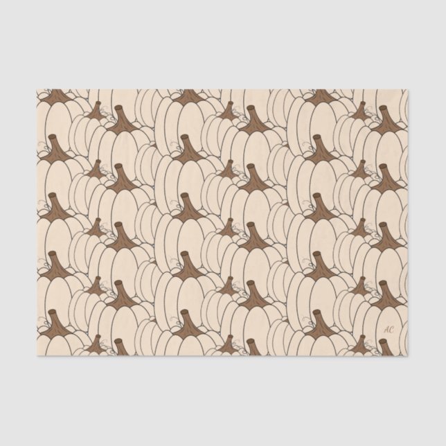 Seda Papel de papel tisular de calabazas blancas cremos (Anverso)