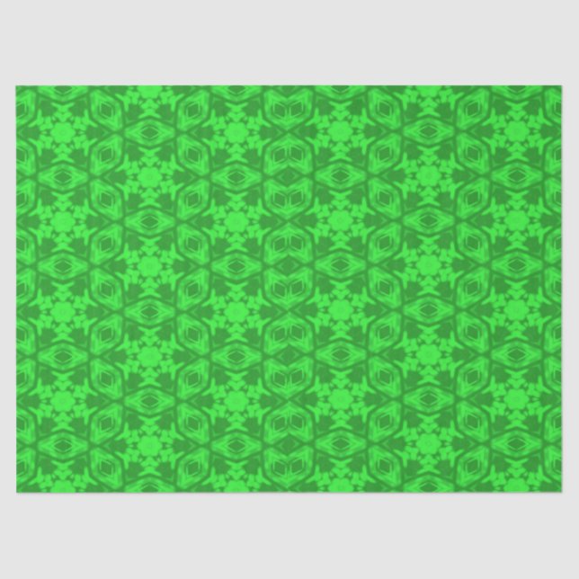 Seda Papel de papel tisular de Kaleidoscope verde (Anverso)