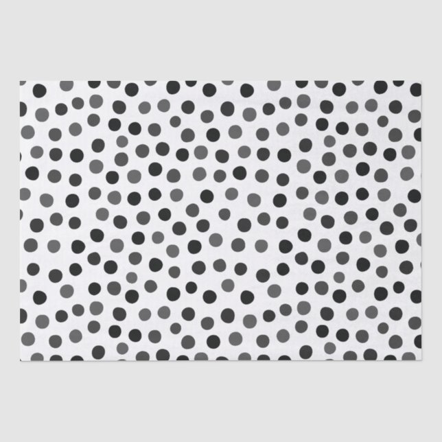 Seda Papel de papel tisular de polka blanco y negro (Anverso)