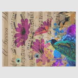 Seda Papel de pavo real, música de hoja y papel de desc