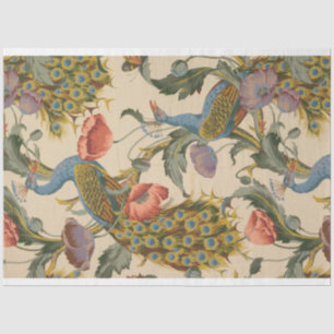 Seda Papel de pavo real y descomposición floral