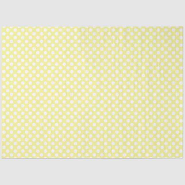 Seda Papel de punto de polka amarillo y blanco (Anverso)