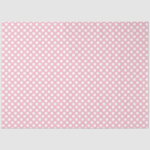 Seda Papel de punto de polka rosa y blanco