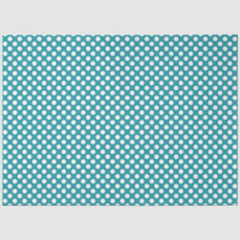 Seda Papel de punto de polka Verde azulada y blanca