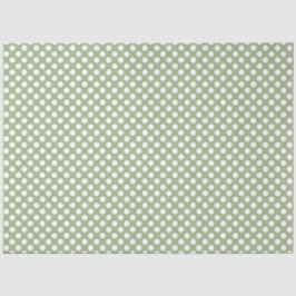 Seda Papel de punto verde y polka blanco sabio