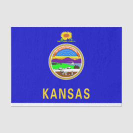 Seda Papel de regalo con imagen de la bandera de Kansas