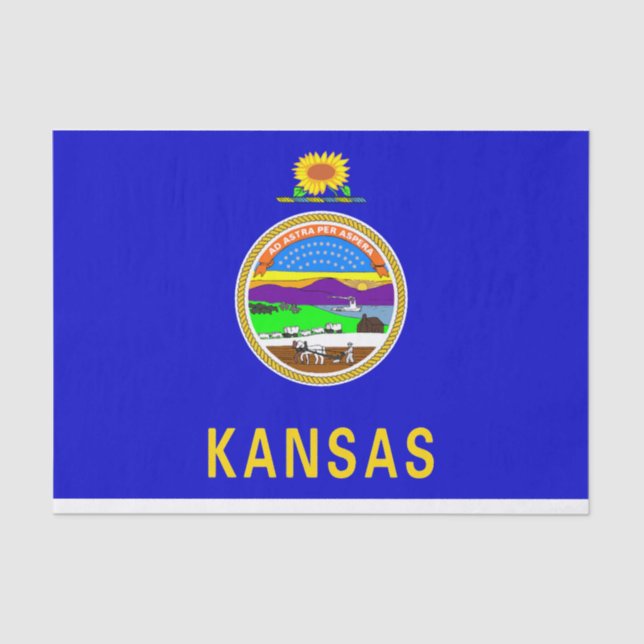 Seda Papel de regalo con imagen de la bandera de Kansas (Anverso)