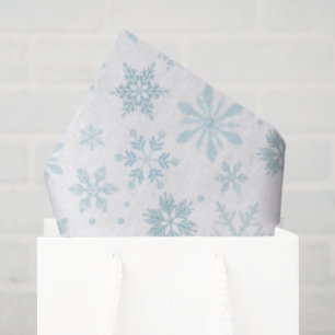 Seda Papel de Regalo Copos de Nieve Azul Invierno
