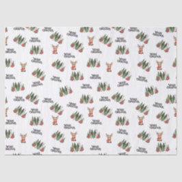 Seda Papel de regalo de árboles de Navidad y renos