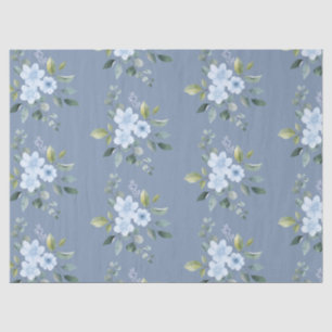 Seda Papel de regalo de boda floral azul acuarela