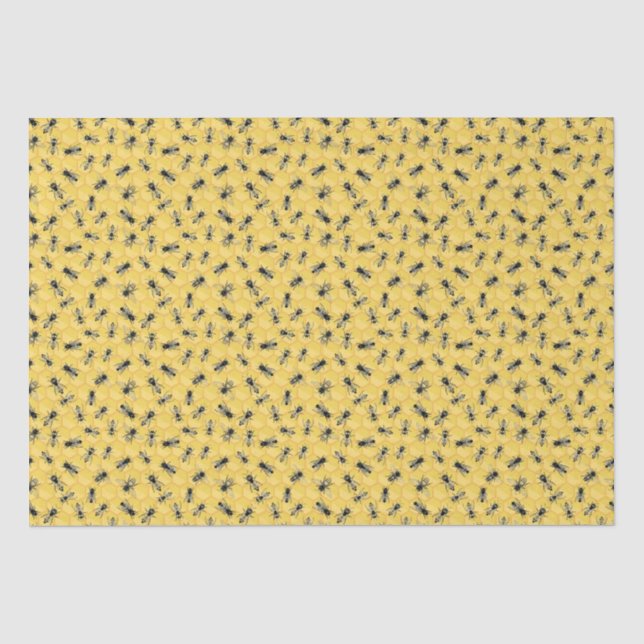 Seda Papel de regalo de colonia de abejas y colmena (Anverso)